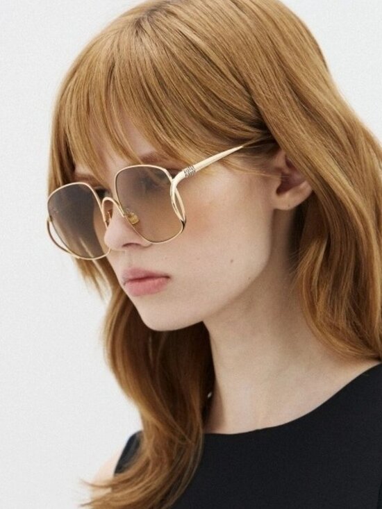 New Miu Miu MUA57S 5AK20S Oversized Gold Yellow Sunglasses MU A57S main image 11